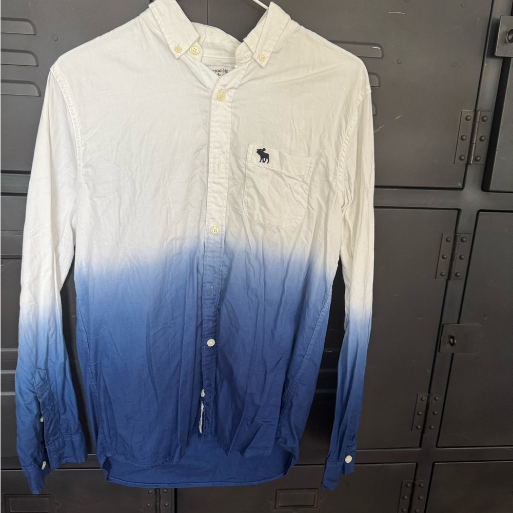 Abercrombie Kids White and Blue Ombre Shirt
